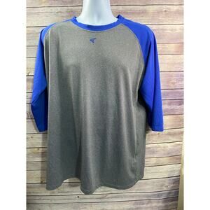 Easton Athletic Shirt Size L Gray Blue Short Sleeve Performance Fit Baseball